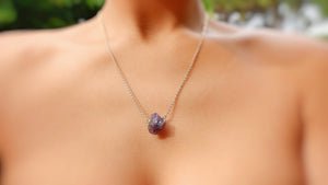 Amethyst RAW 18k. gold plated necklace.