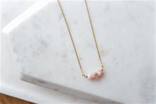 Load image into Gallery viewer, Pink opal "CERYS" tumbled stone necklace and bracelets.

