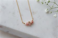 Load image into Gallery viewer, Pink opal "CERYS" tumbled stone necklace and bracelets.
