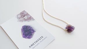 Amethyst RAW 18k. gold plated necklace.