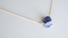 Load image into Gallery viewer, Lapis Lazuli RAW 18k. gold plated necklace.